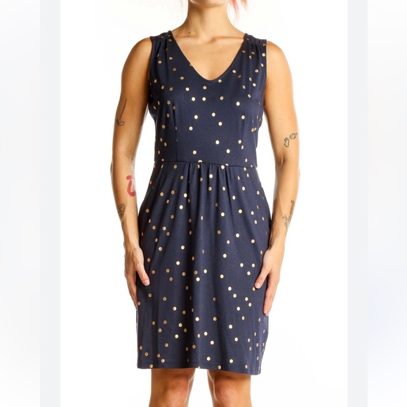Boden Dresses & Skirts - BODEN
Navy Gold Polka Dot Sleeveless Dress